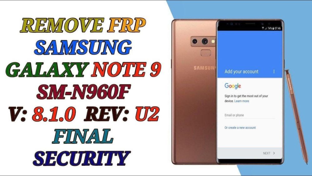 remove frp note 9 n960f u done wihout pc in combination 1